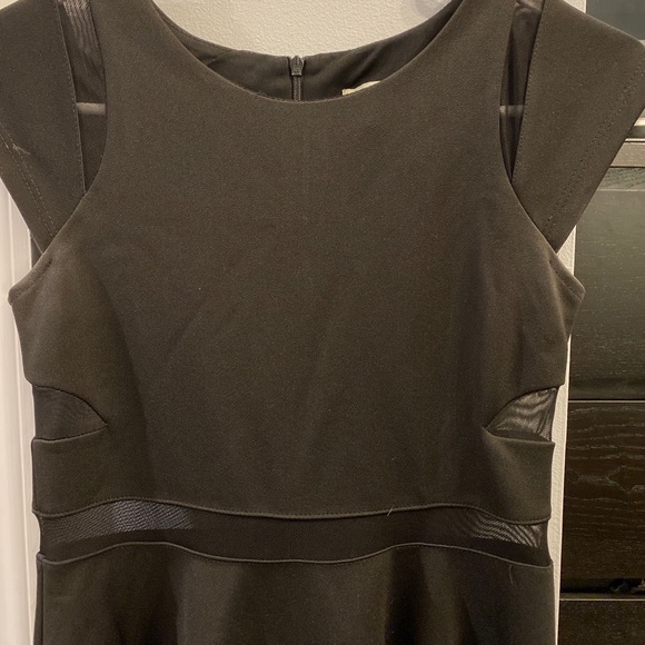 Elisa B size 12 black flowy formal dress with mesh cutouts - Picture 4 of 7